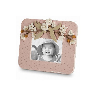 Porta Retrato Decorativo Infantil Retangular Com Flores - Revoada - 118074