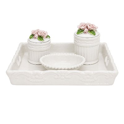 kit Higiene De Cerâmica 4 Peças - Elegance