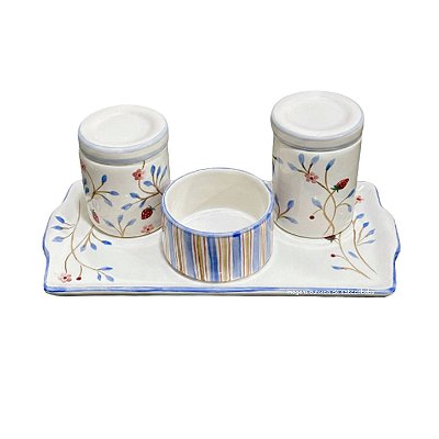 Kit Higiene De Cerâmica 4 Peças - Morango