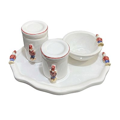 Kit Higiene De Cerâmica 4 Peças - Soldadinho