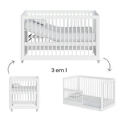 Berço 3 Em 1 Evolutivo Lion - Branco