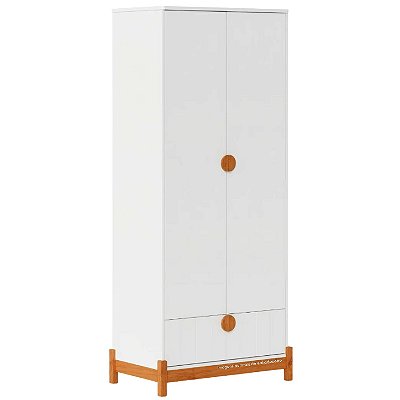 Guarda-Roupa Infantil Lamê 2 Portas - Branco/Carvalho Avelã