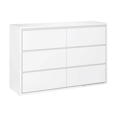 Cômoda Infantil 6 Gavetas Wood - Branco