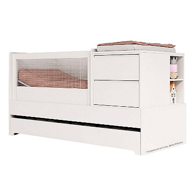 Berço Cômoda Multifuncional Com Anti Refluxo Sol E Mar - Branco