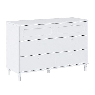 Cômoda Infantil 6 Gavetas - Branco