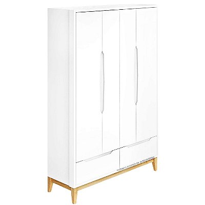 Guarda-Roupa Infantil 4 Portas Amor Perfeito - Branco