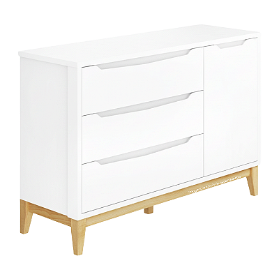 Cômoda Infantil 3 Gavetas e 1 Porta Amor Perfeito - Branco