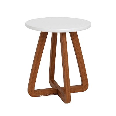 Mesa De Apoio Entrelace - Branco/Carvalho Avelã