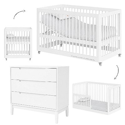 Conjunto Berço E Cômoda Lion - Branco