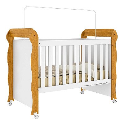 Berço Que Se Transforma Em Mini Cama 2 Em 1 Mirelle - Branco Com Bétula