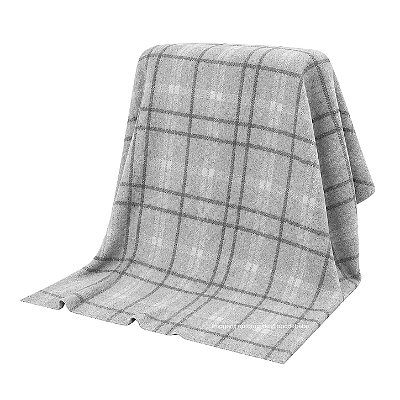 Manta Xadrez 90x90 - Tricot - Cinza Steal