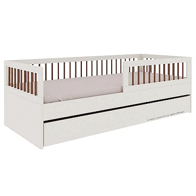 Cama Evolutiva Montessoriana Melissa - Branco Soft/Jequitibá