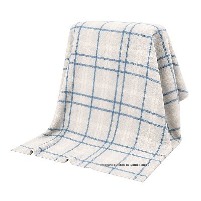 Manta Xadrez 90x90 - Tricot - Azul Canto