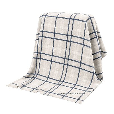 Manta Xadrez 90x90 - Tricot - Azul Marinho Tirreno