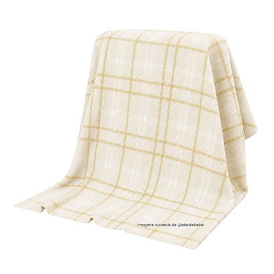 Manta Xadrez 90x90 - Tricot - Amarelo Charm