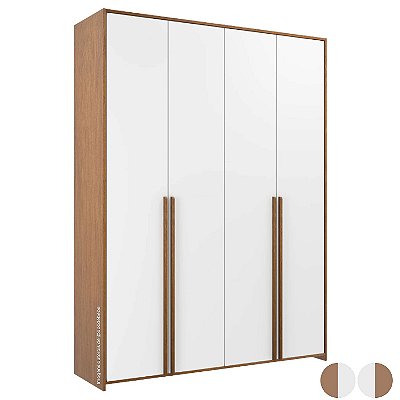 Guarda-Roupa Modulado 4 Portas - Branco/Carvalho Malva