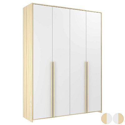 Guarda-Roupa Modulado 4 Portas - Branco/Nature