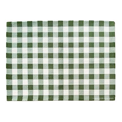 Tapete Infantil Encantos Picnic Campestre Xadrez Verde - Retangular