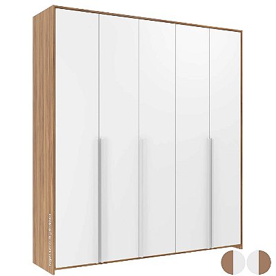 Guarda-Roupa Modulado 5 Portas - Branco/Carvalho Malva