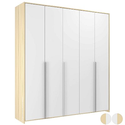 Guarda-Roupa Modulado 5 Portas - Branco/Nature