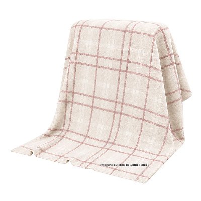 Manta Xadrez 90x90 - Tricot - M.Rosa