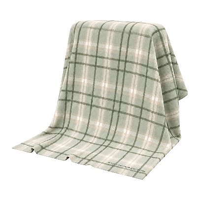 Manta Xadrez 90x90 - Tricot - Verde M.Plantação