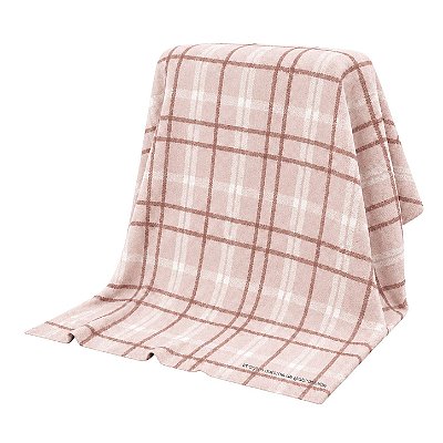 Manta Xadrez 90x90 - Tricot - Rosa Amaralina