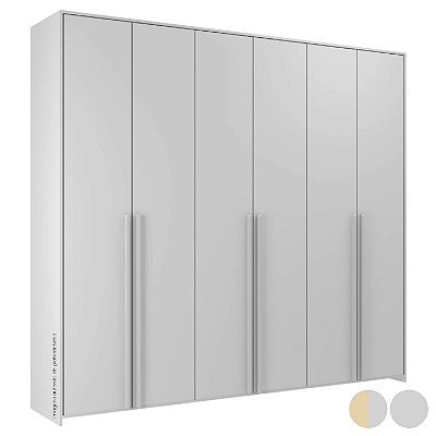 Guarda-Roupa Modulado 6 Portas - Cinza/Nature