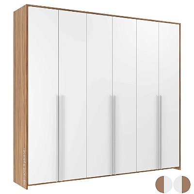 Guarda-Roupa Modulado 6 Portas - Branco/Carvalho Malva