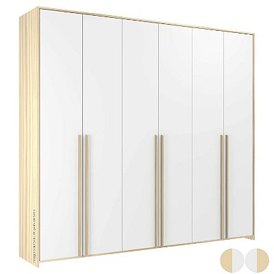 Guarda-Roupa Modulado 6 Portas - Branco/Nature