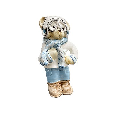 Puxador Infantil Cerâmica Urso Aviador (Unidade)