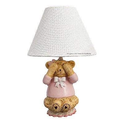 Abajur Cerâmica Urso Einstein - Com Cúpula