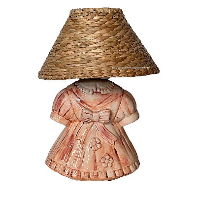 Abajur Cerâmica Dress Color - Com Cúpula