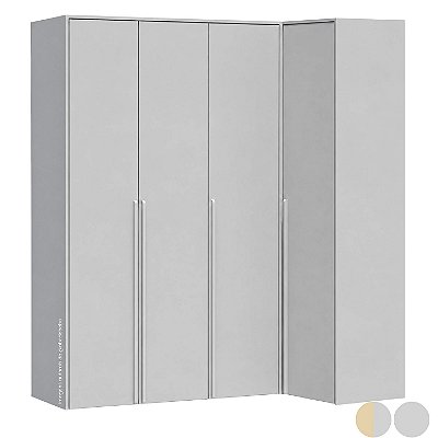 Guarda-Roupa Modulado 4 Portas Em L - Cinza/Nature