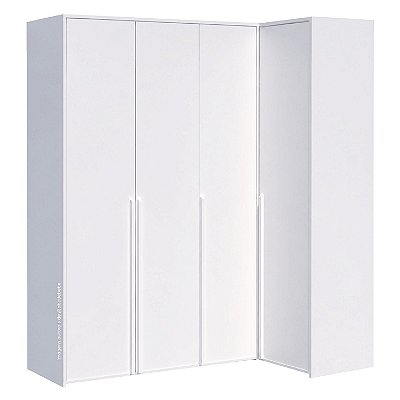 Guarda-Roupa Modulado 4 Portas Em L - Branco