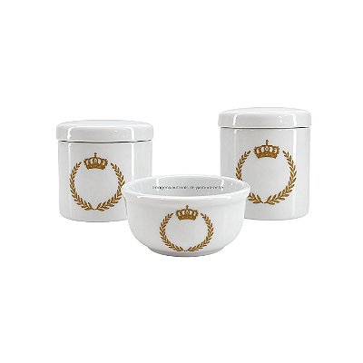 Kit Higiene Infantil Decorativo 3 Peças Coroa - Peça De Mostruário - prontaentrega
