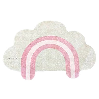 Tapete Infantil Orgânico Delicatta Nimbo - Retangular - Rosa