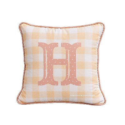 Almofada Decorativa Estampa Xadrez Com Rolitê - Margaridas - 97-08 - Personalizado