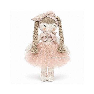 Boneca Decorativa Em Tricô Com Saia Tule Rosa - Peça De Mostruário - prontaentrega