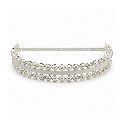 Dossel Decorativo Branco Com Pérolas - Peça De Mostruário - prontaentrega