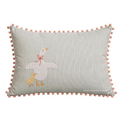 Almofada Bordada À Máquina Pato - Margaridas - 97-26