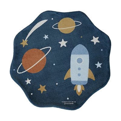 Tapete Infantil Orgânico Doce Cosmos - Azul - Redondo