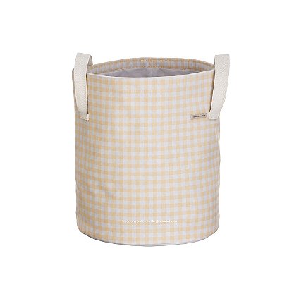 Saco Organizador De Brinquedos P Xadrez Amarelo - Margaridas - 97-44