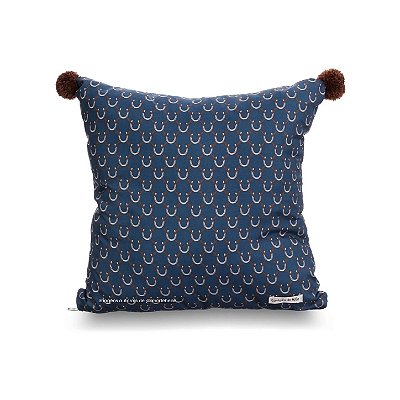 Almofada Decorativa Estampada Ferraduras Com Pompom - Cavalos - 98-09