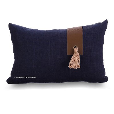 Almofada Decorativa Artesanal Couro Tassel - Cavalos - 98-17