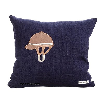 Almofada Bordada À Máquina Capacete - Cavalos - 98-29