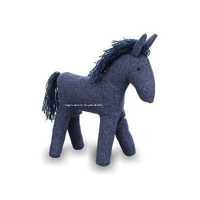 Almofada Decorativa Com Formato Artesanal Cavalo Azul - Cavalos - 98-36