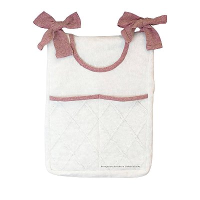 Porta-Treco em Tricô Branco - Trama Losango - M.Rosa