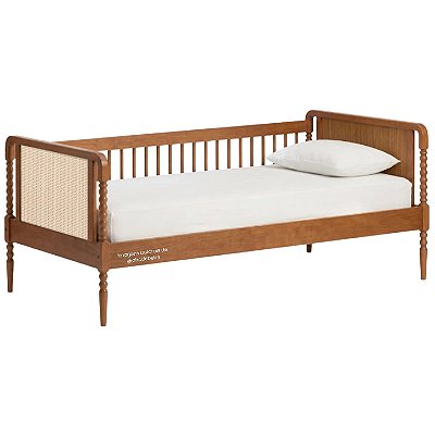 Cama Solteiro Babá Madeira Maciça Solene - Nogueira