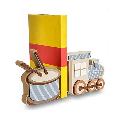 Aparador De Livros Infantil Com Trem E Tambor - Teddy - 115053